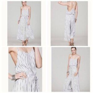 Striped Drawstring Palazzo Romper